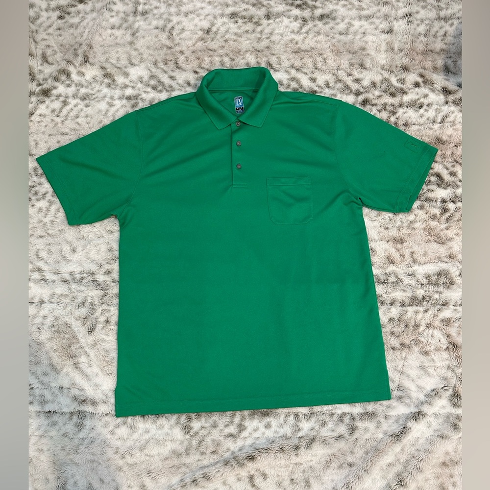 PGA Tour Golf Polo Shirt Mens XL Short Sleeve Green Used